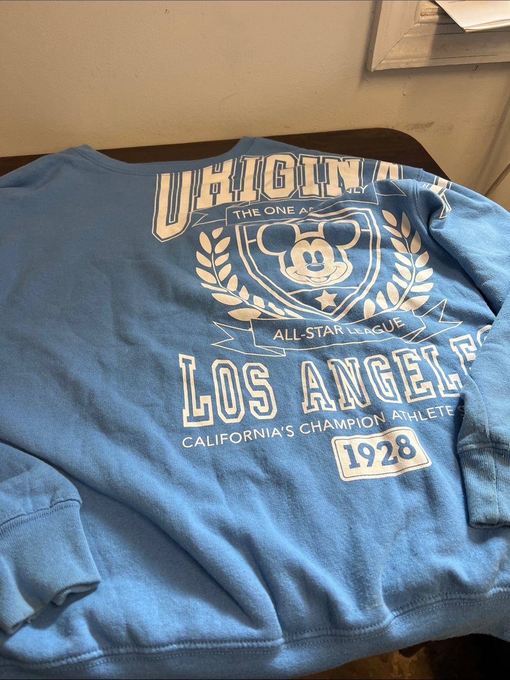 Disney Blue Los Angeles Mickey Graphic Sweatshirt